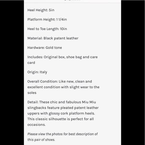 GentlyUsed Miu Miu BlackLeather Peep Toe Pumps 8.5 - Picture 7 of 8